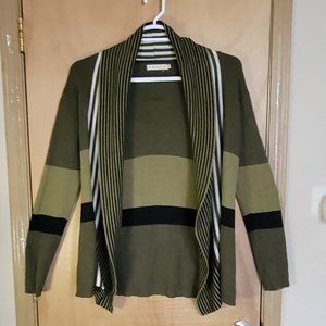 Kaily K L Cardigan Sweater Green Striped